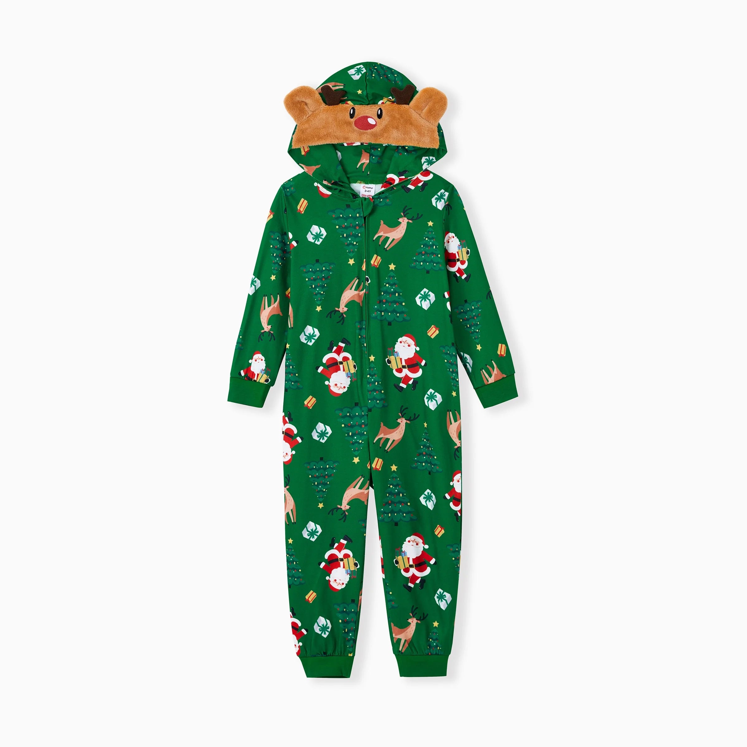 Toddler Christmas Pajamas One Piece Pjs with Christmas Socks Gift Family Matching Christmas Pajamas Flame Resistant Kids 3-4 Years