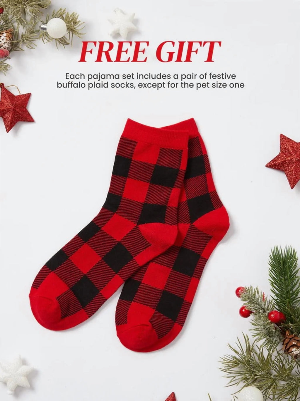 Toddler Christmas Pajamas One Piece Pjs with Christmas Socks Gift Family Matching Christmas Pajamas Flame Resistant Kids 3-4 Years