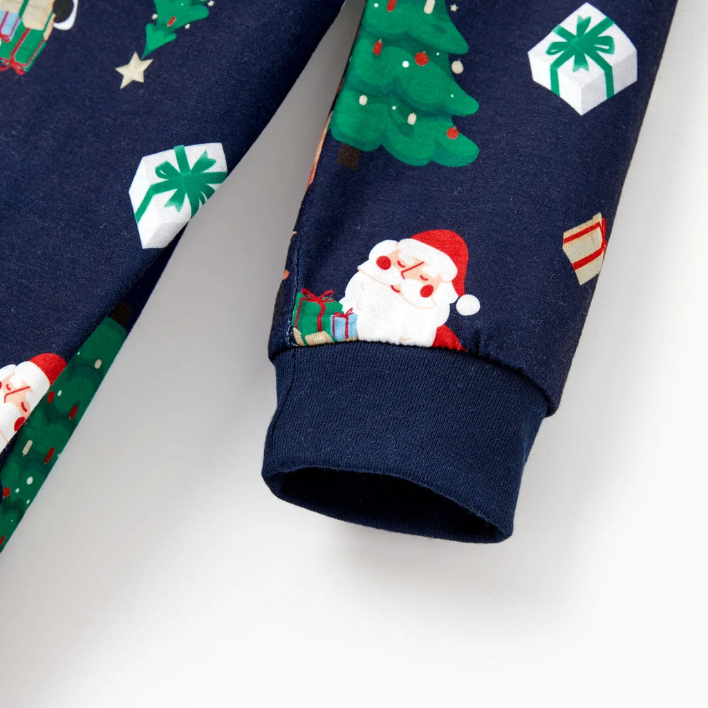 Kids Christmas Pajamas Family Matching Pajamas One Piece Long Sleeve Reindeer Holiday Pjs with Christmas Socks Gift Flame Resistant Girl Boy 3-4 Years